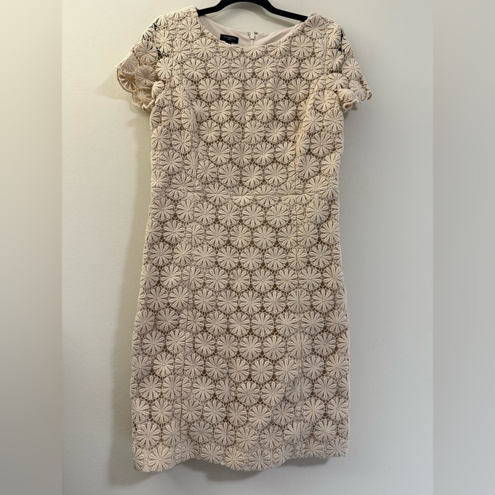 Talbots Cream Floral Mini Dress